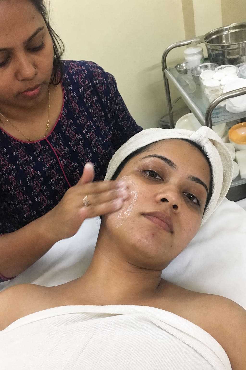 Facial treatment at the salon